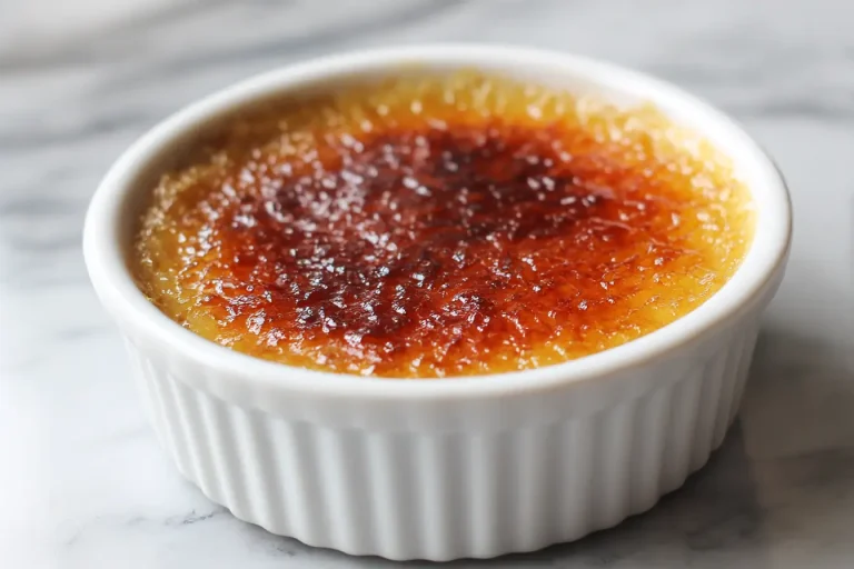 Gordon Ramsay's delicious crème brûlée, perfectly caramelized and creamy.