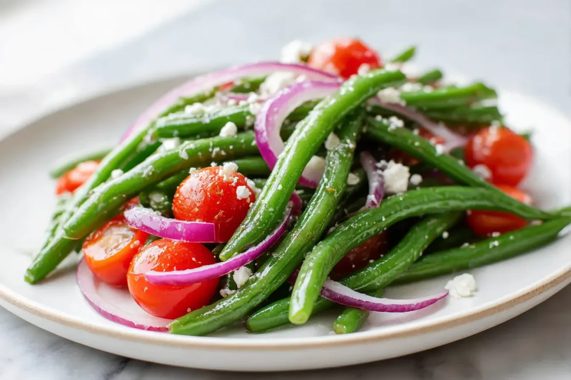 Gordon Ramsay's vibrant green bean salad bursting with flavors.