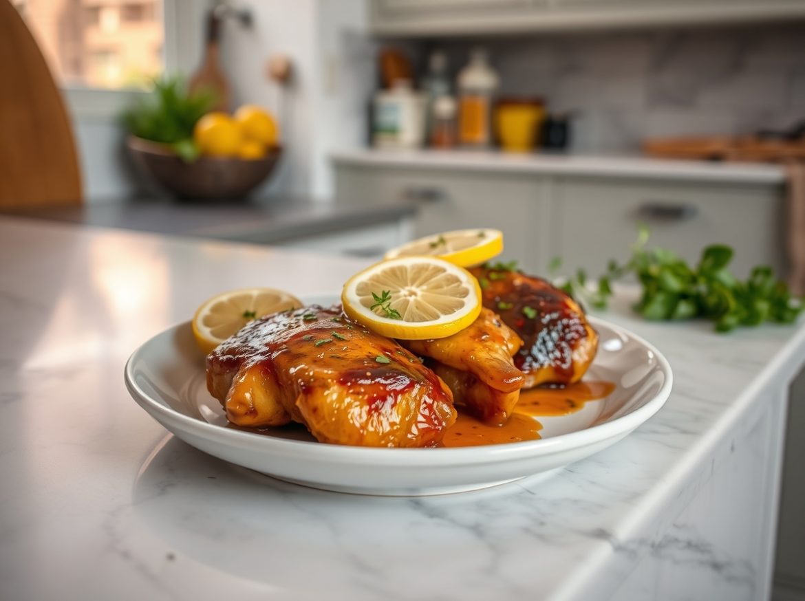 Gordon Ramsay sticky lemon chicken recipe cooked in a Cookeo, perfectly glazed and succulent.