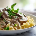 Gordon Ramsay Beef Stroganoff recipe, creamy and savory