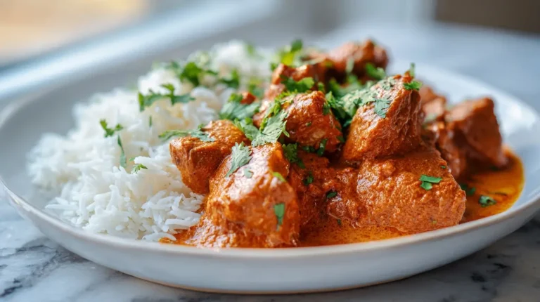 Delicious Gordon Ramsay style butter chicken served with naan