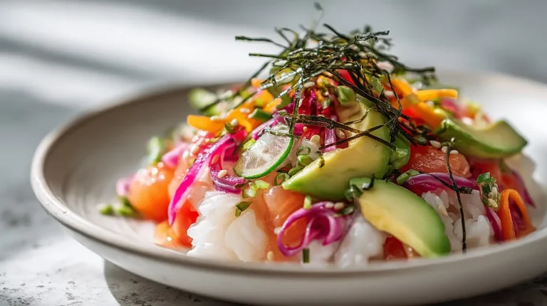 Delicious Gordon Ramsay Chicken Chirashi served with fresh vegetables
