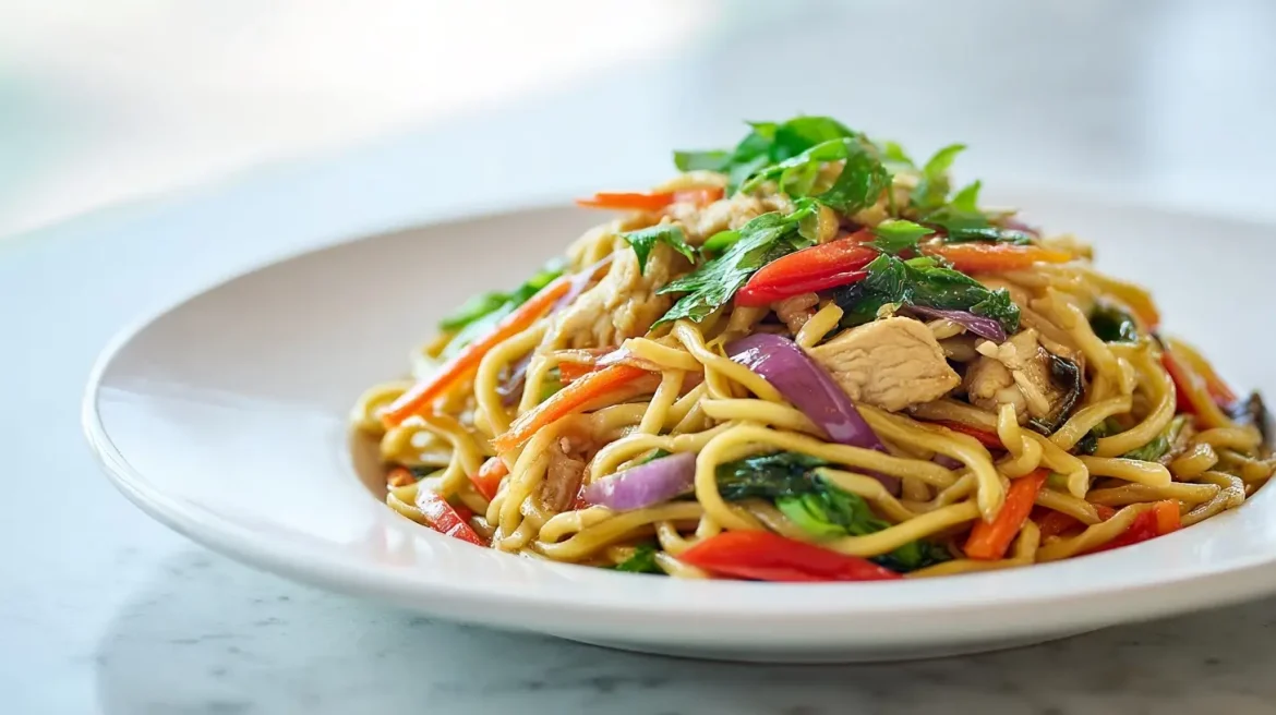 Gordon Ramsay Chicken Drunken Noodles Recipe Delicious Gordon Ramsay chicken drunken noodles served steaming hot