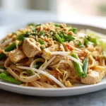 Gordon Ramsay's delicious Chicken Pad Thai served with fresh garnishes