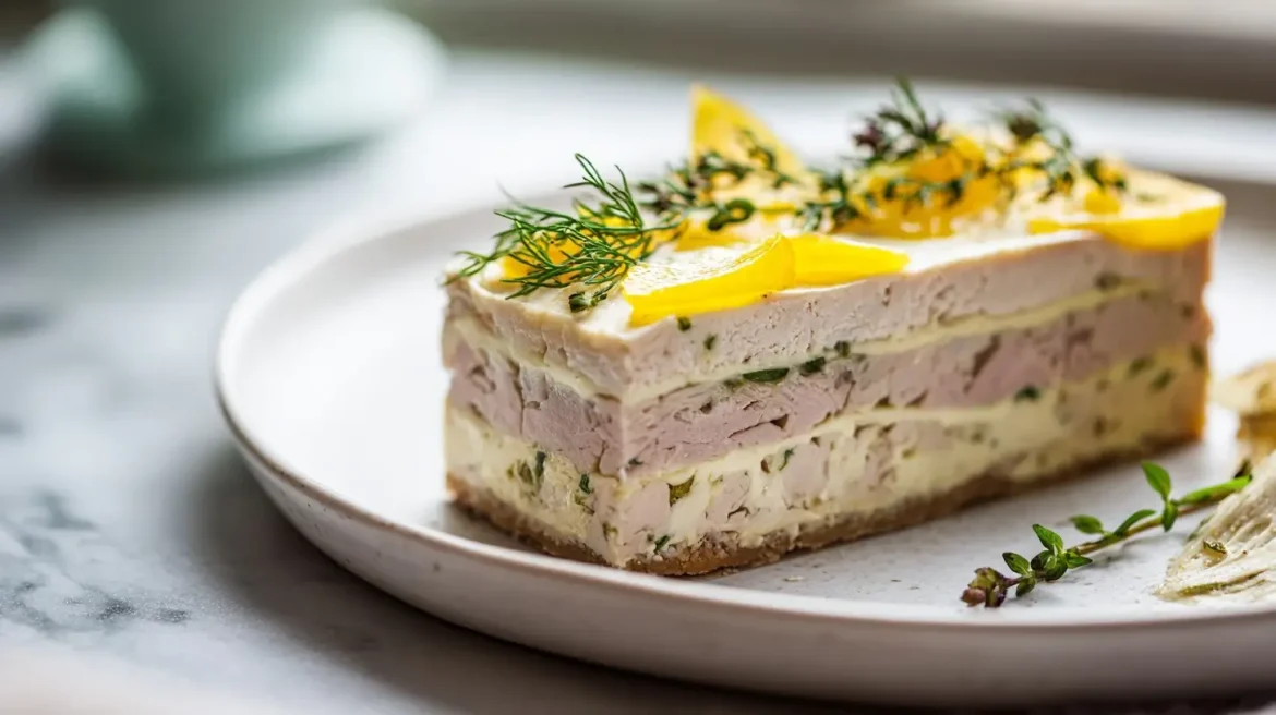 Gordon Ramsay's chicken terrine recipe served on a platter