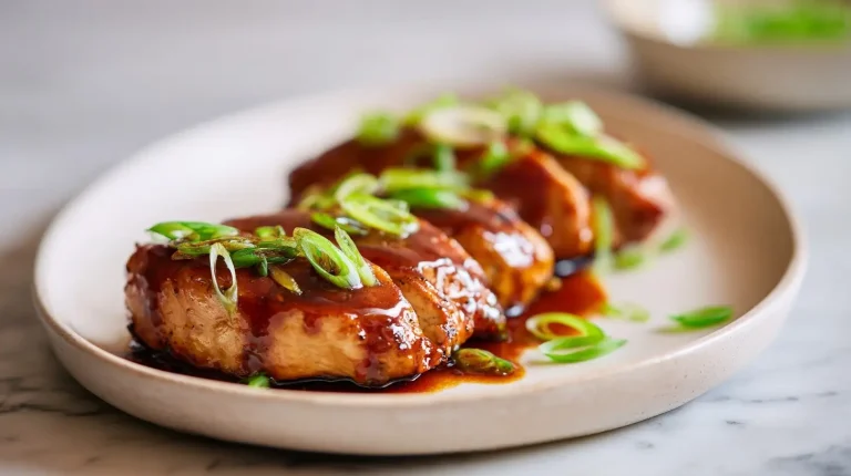 Delicious Gordon Ramsay chicken unagi dish garnished beautifully.