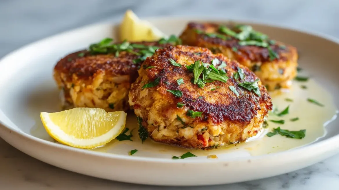 Delicious Gordon Ramsay crab cakes with crispy golden exterior