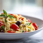 Gordon Ramsay's orzo pasta salad, fresh and colorful