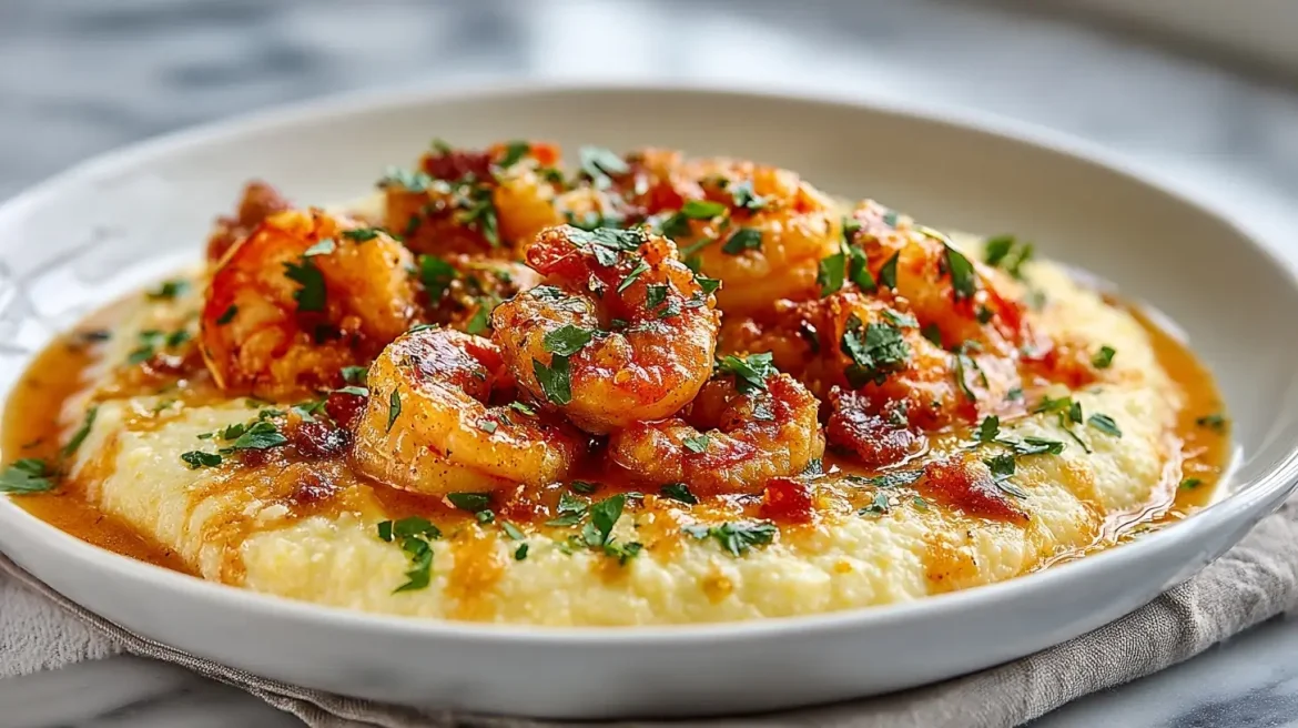 Gordon Ramsay's delicious shrimp and grits dish with creamy texture