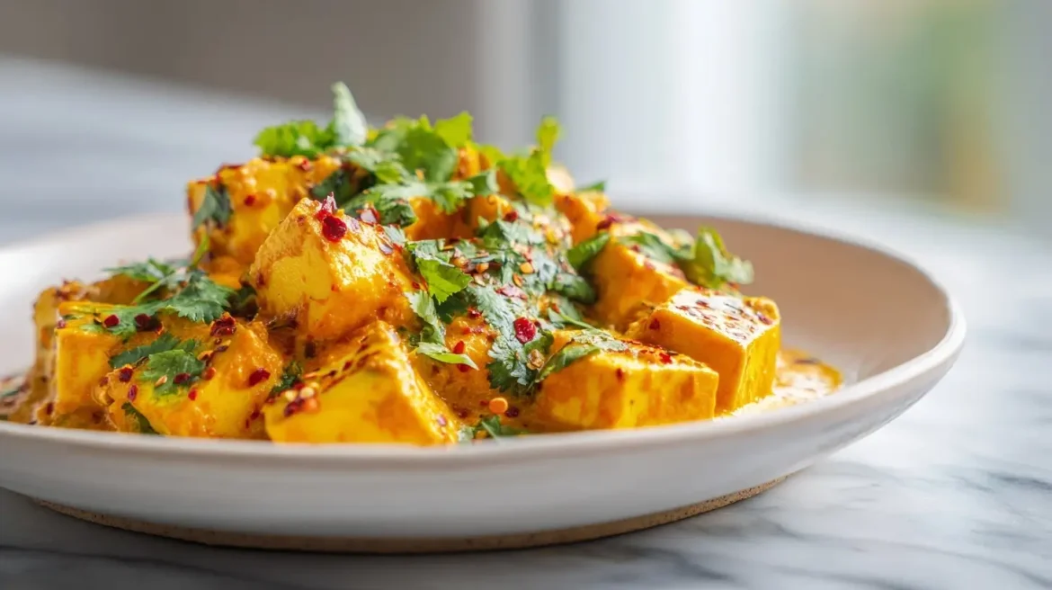 Gordon Ramsay's flavorful tofu curry recipe served hot.