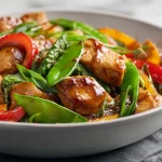 Delicious Gordon Ramsay chicken stir fry with fresh vegetables.