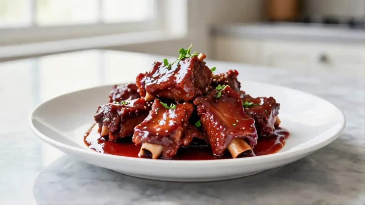 Gordon Ramsay's braised short ribs, tender and flavorful.